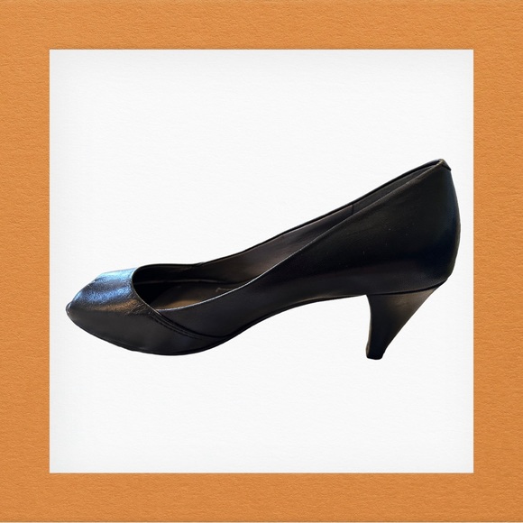 ENZO ANGIOLINI AEJAMESONBR Black Leather Heels Size 8 M - Picture 2 of 13